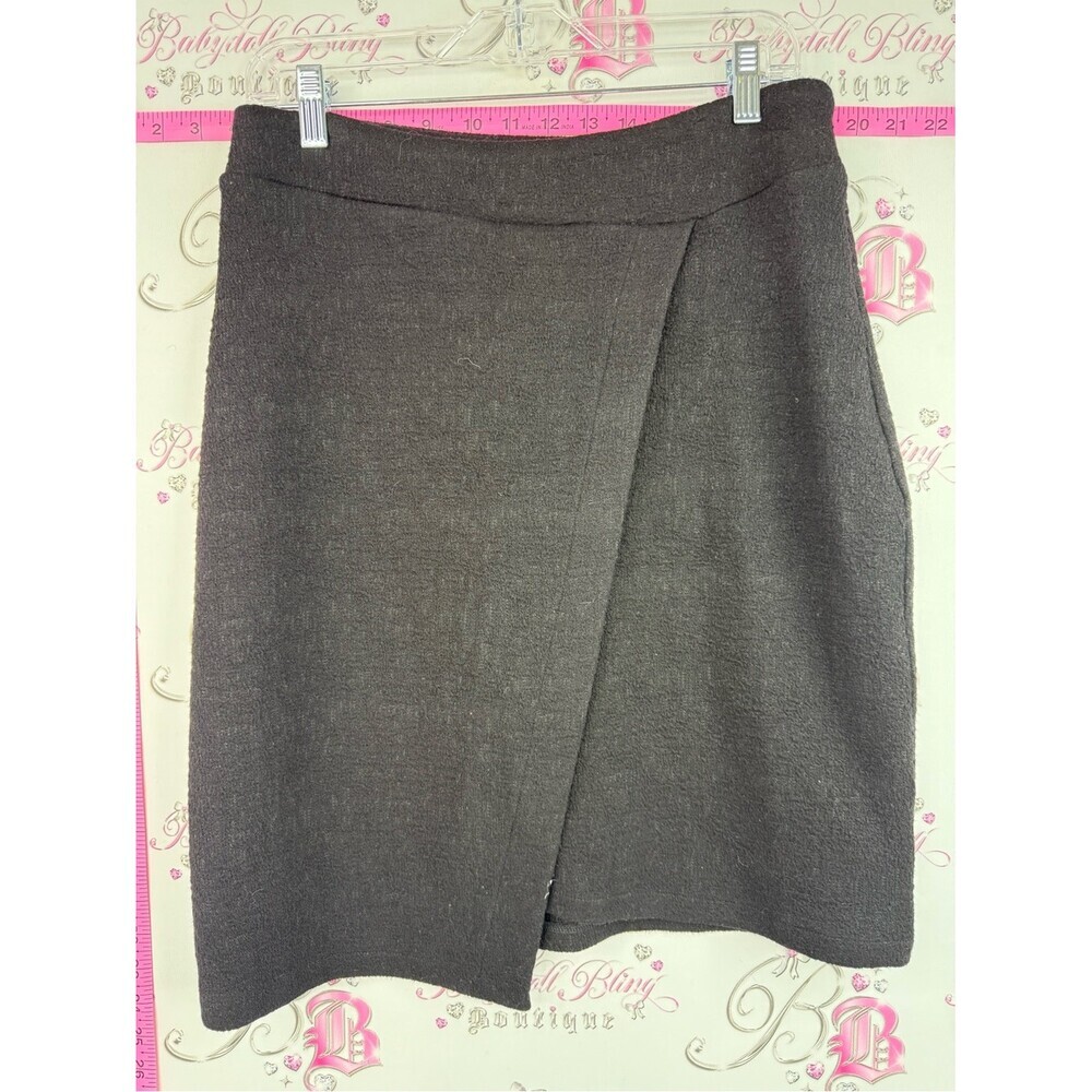 Annie 50 skirt  Dark Gray Wrap-Front Pencil Skirt